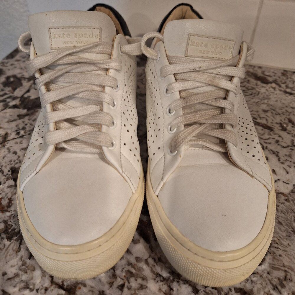 Kate Spade White Leather Sneakers Size 5.5